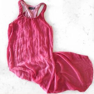 ASOS Religion High-Low Chiffon Dye Dress Fuchsia Pink Size Small